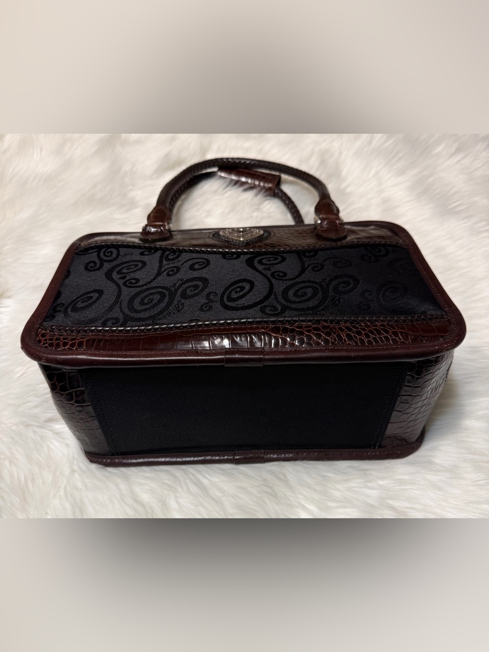 Brighton Vintage Discontinued Lansky Travel Cosmetic Heart Accent Bag - Picture 4 of 14